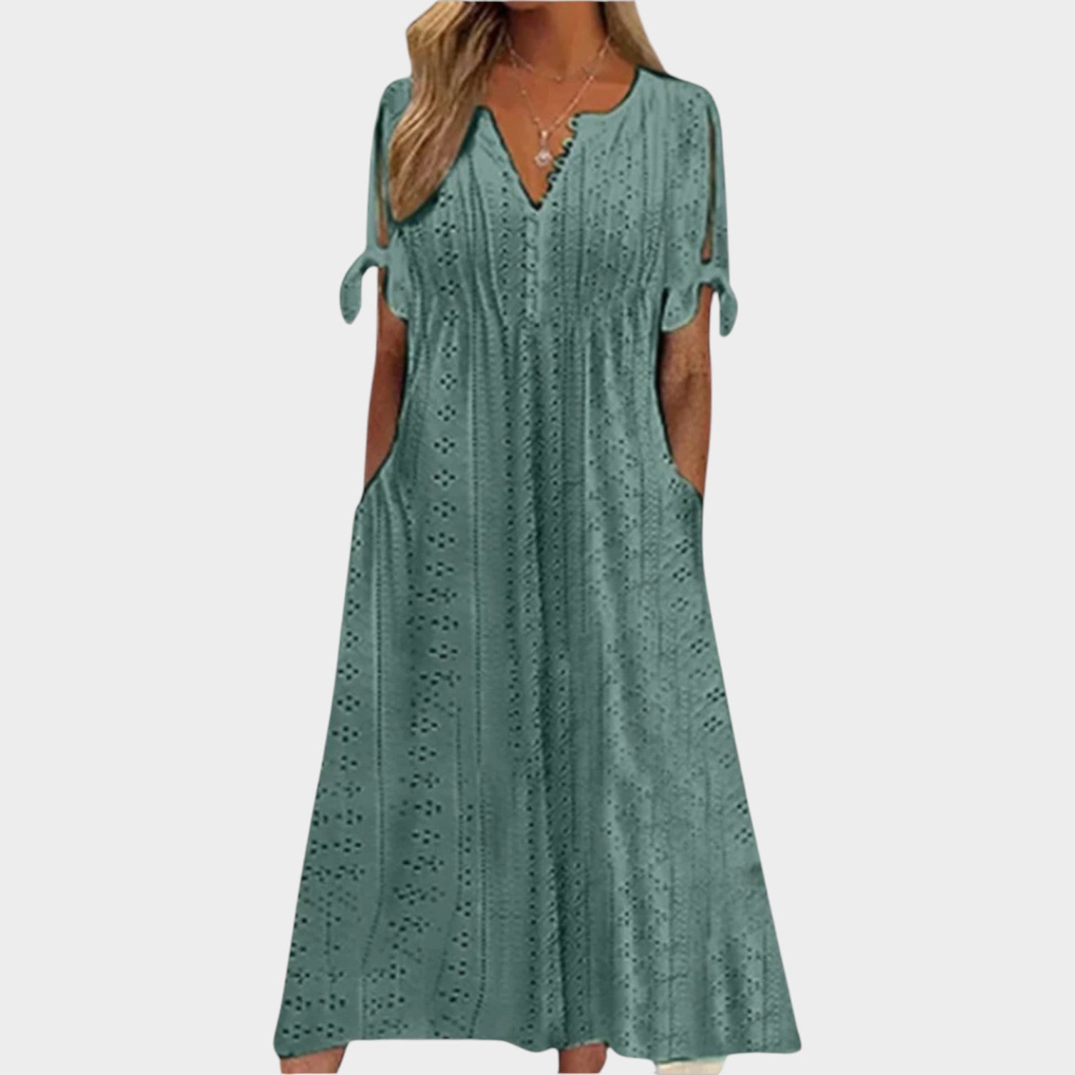 Eyelet Midi Dress