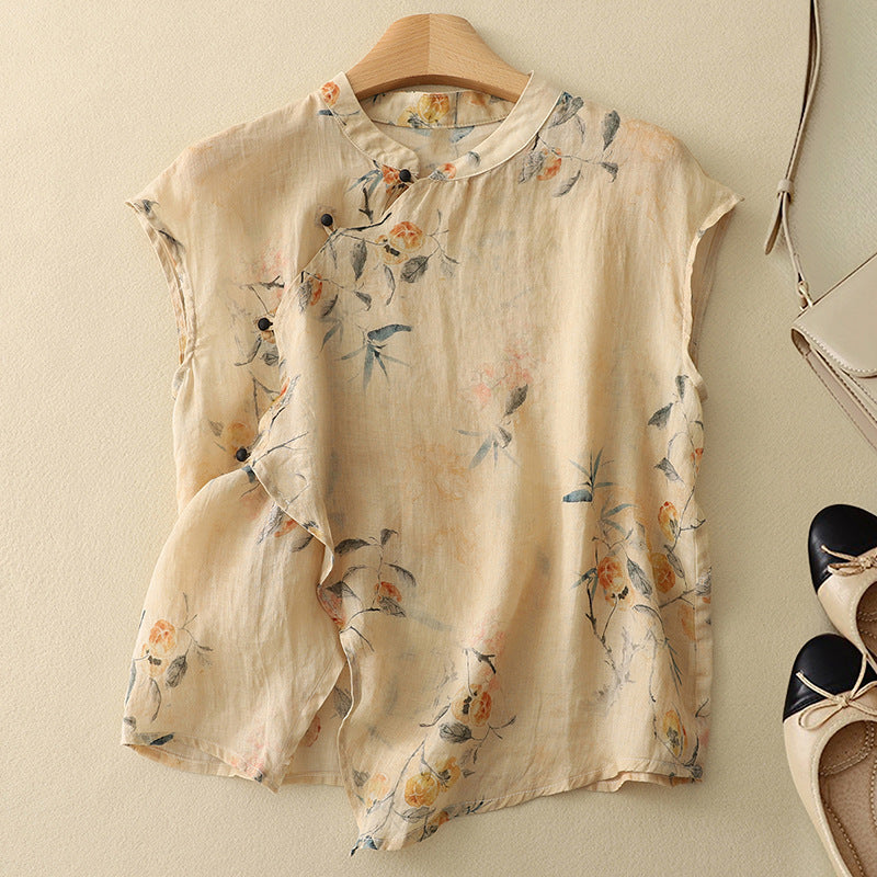 Amanda™ | Retro Sleeveless Blouse