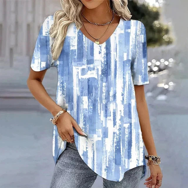 Jordan™ | Women's V-Neck T-Shirt with Stripes