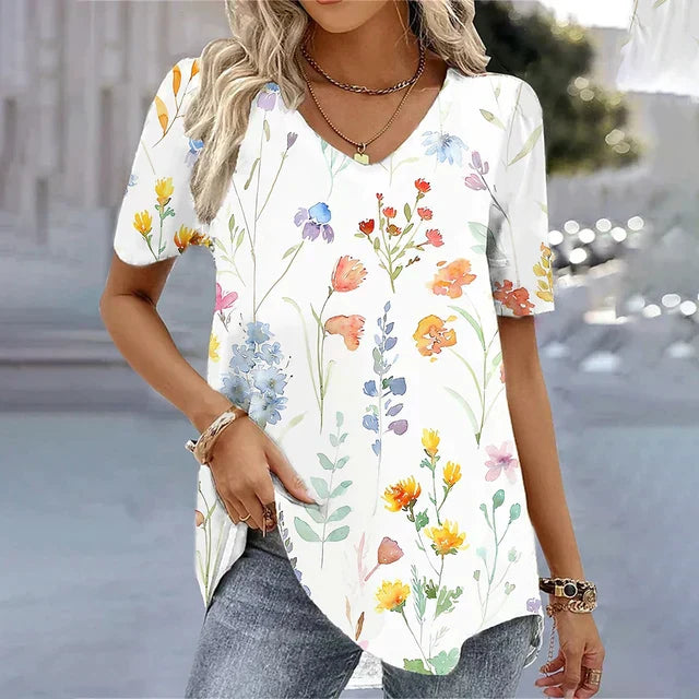 Jordan™ | Women's V-Neck T-Shirt with Stripes