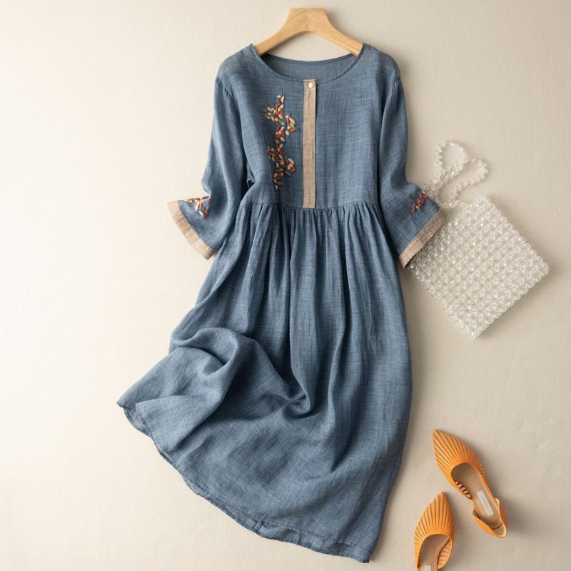 Sofia™ | Relaxed Midi Dress with Pattern