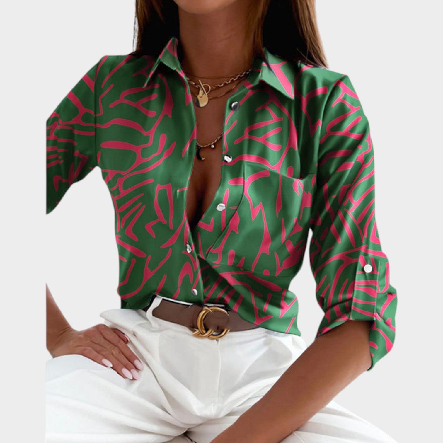 Abstract Button Up Shirt