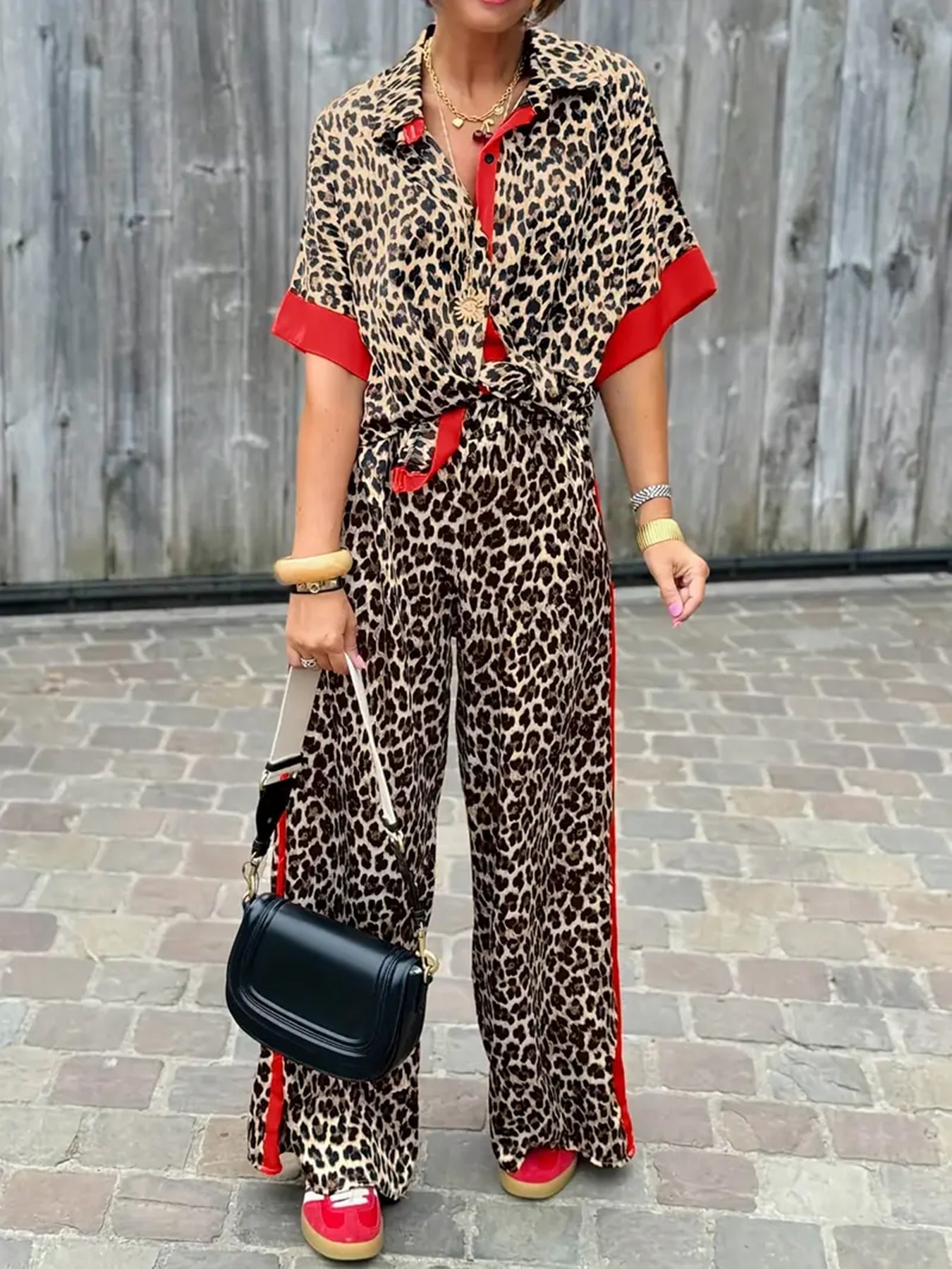 Maria™ | Fluid Leopard Print Wide-Leg Set