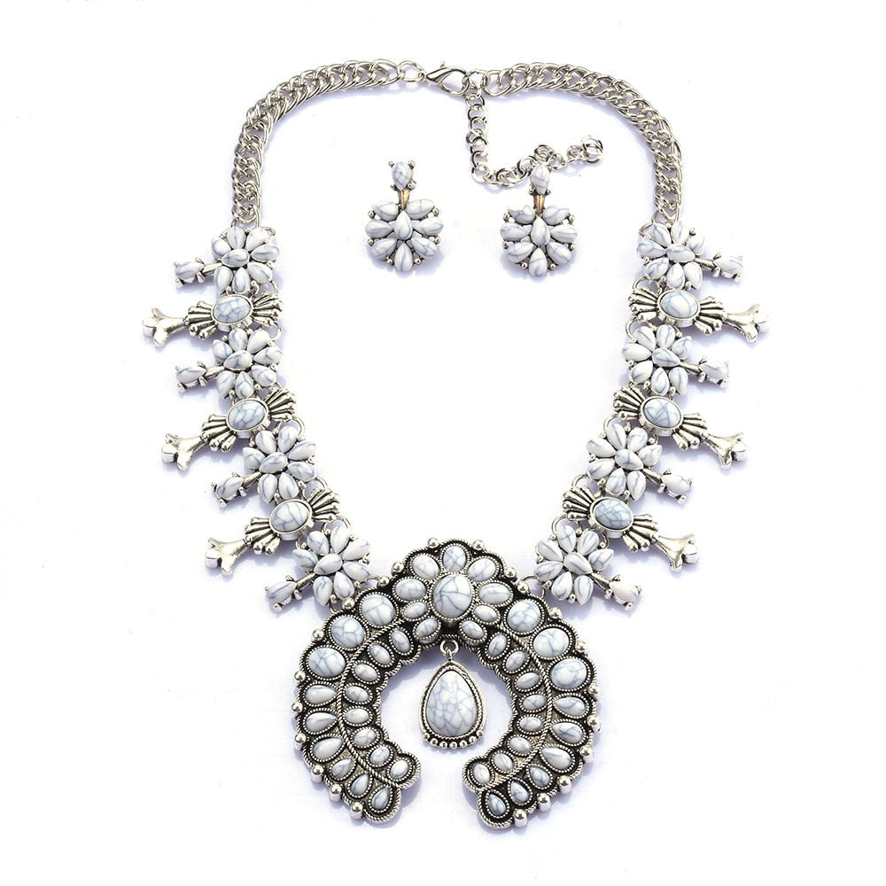 Zahara™ Southwest Turquoise Floral Necklace Set
