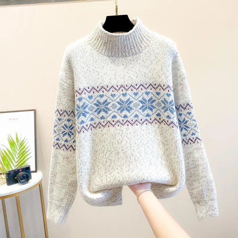 Isabella™ | Cozy Snowflake Knit Pullover