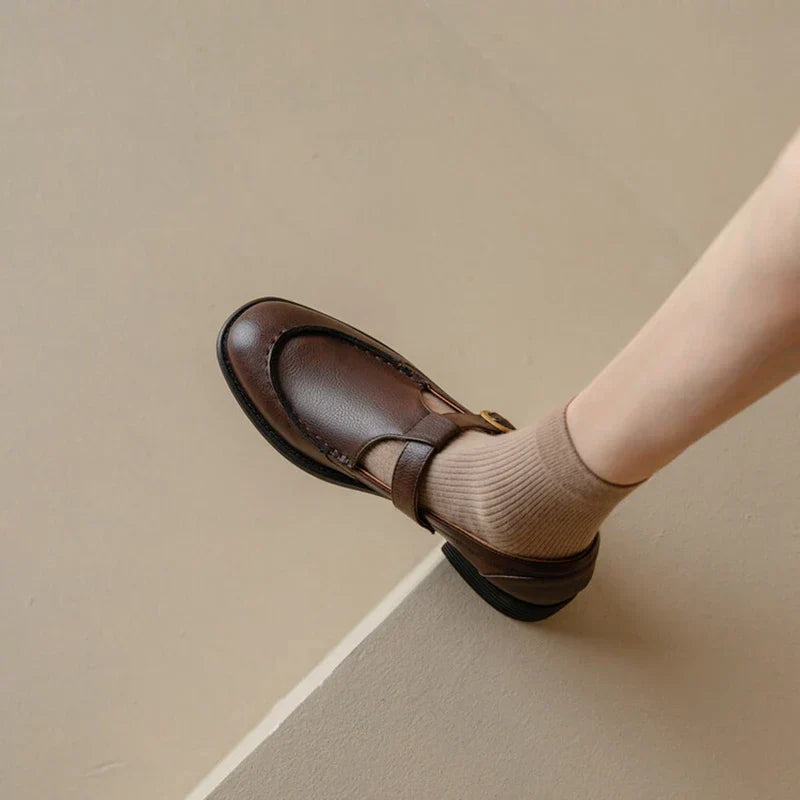Delia | Women's Vintage T-Strap Mary Jane Shoes with Round Toe and Low Heel