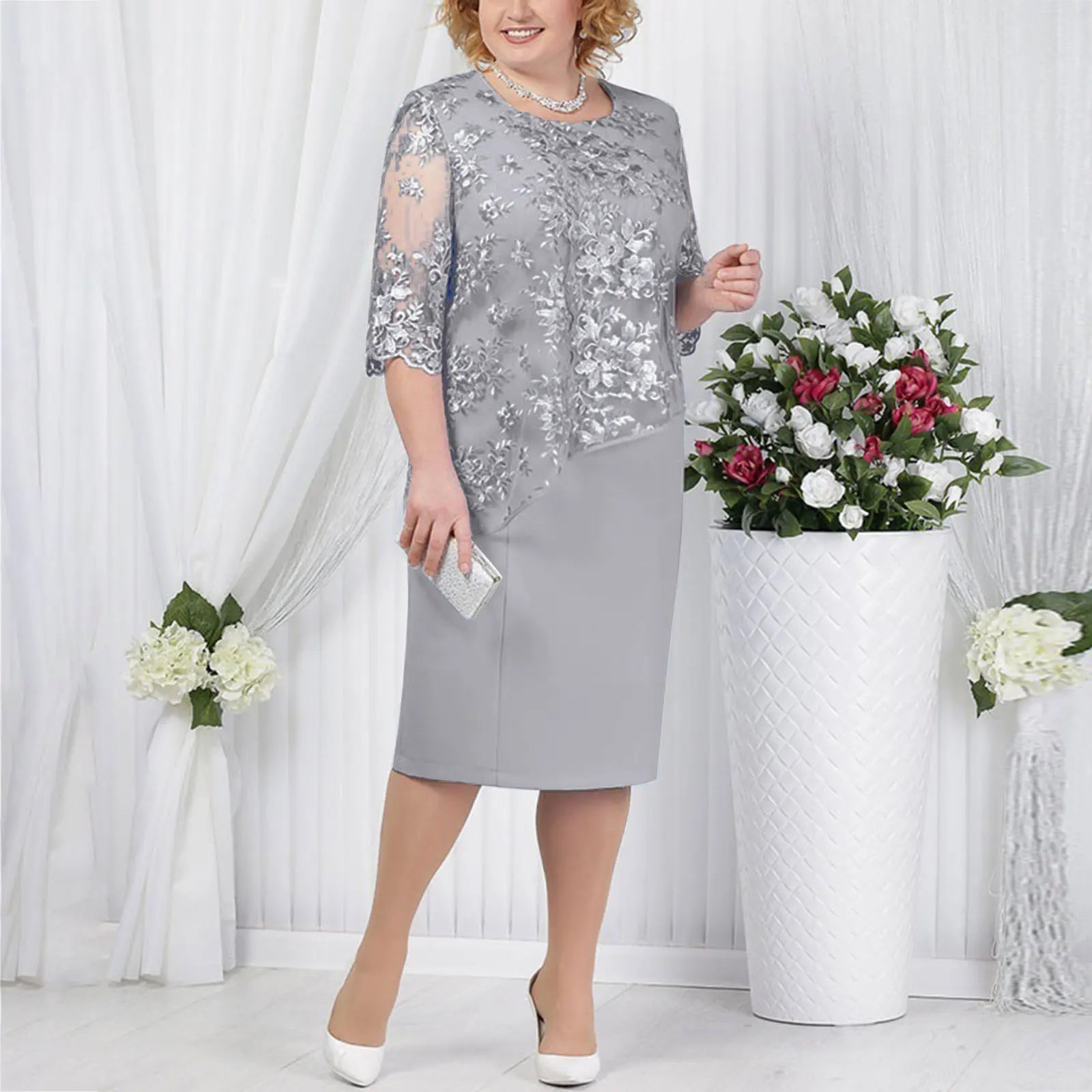 Frances™ | Midi Dress with Short Sleeves