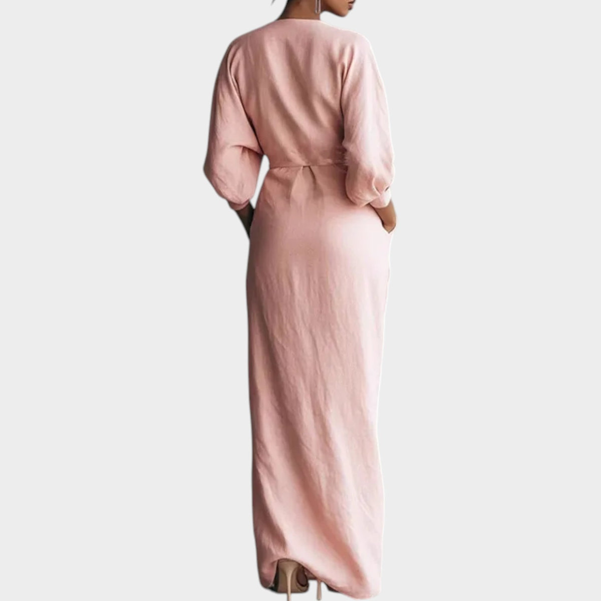 Women's Linen Wrap Maxi Dress