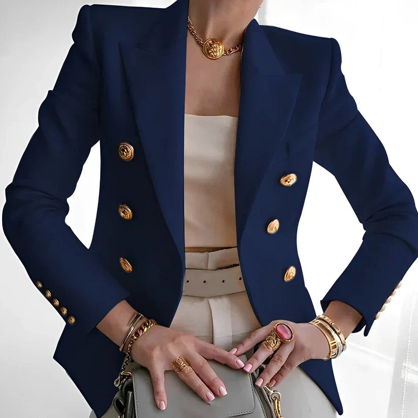 Monroe | Women's Timeless Double-Breasted Blazer Featuring Gold Buttons