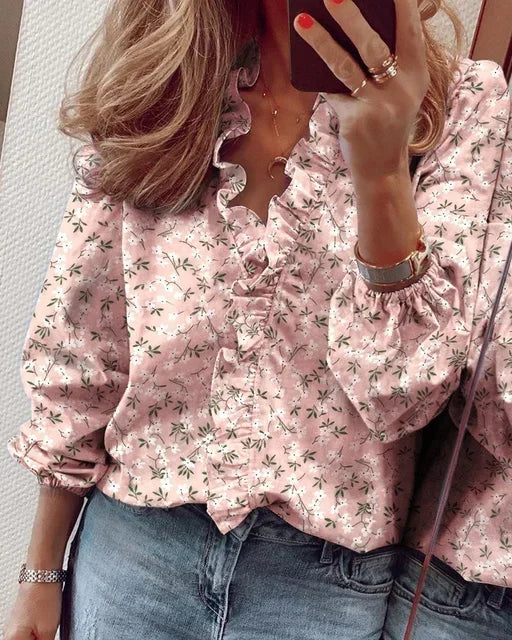 Enola™ | Playful Ruffle Feminine Blouse