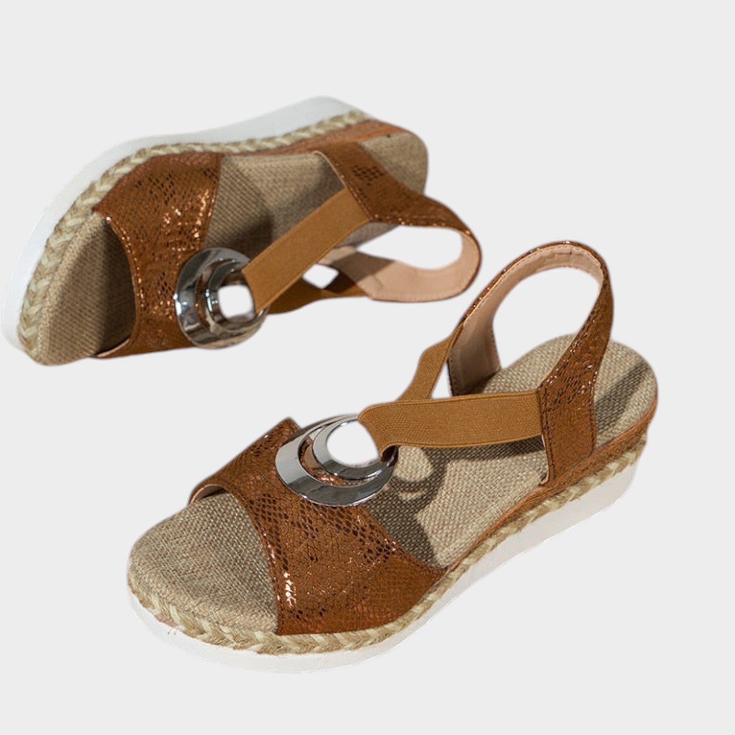 Orthopedic Buckle Platform Sandals