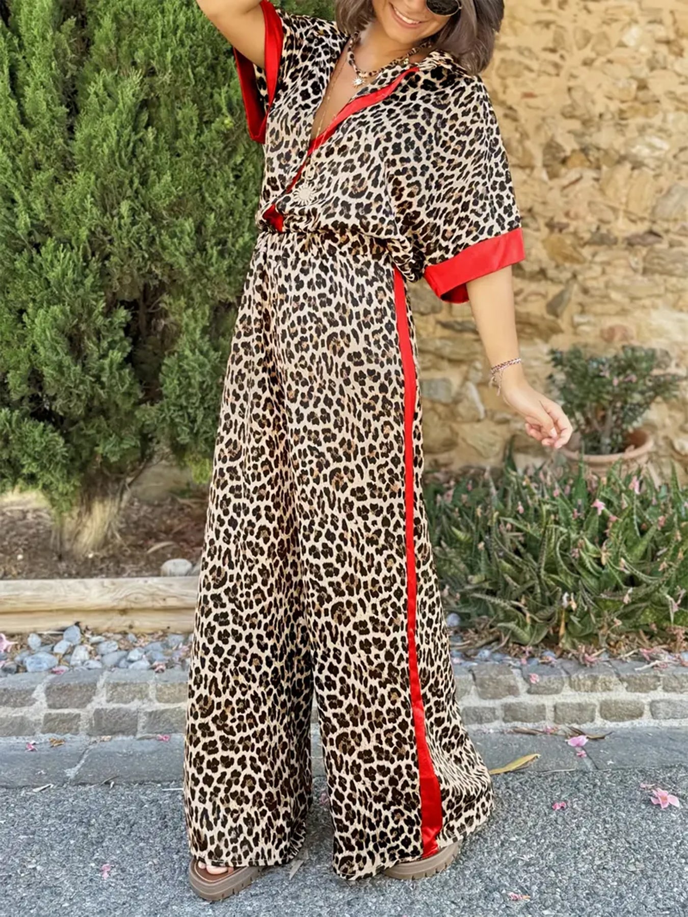 Maria™ | Fluid Leopard Print Wide-Leg Set