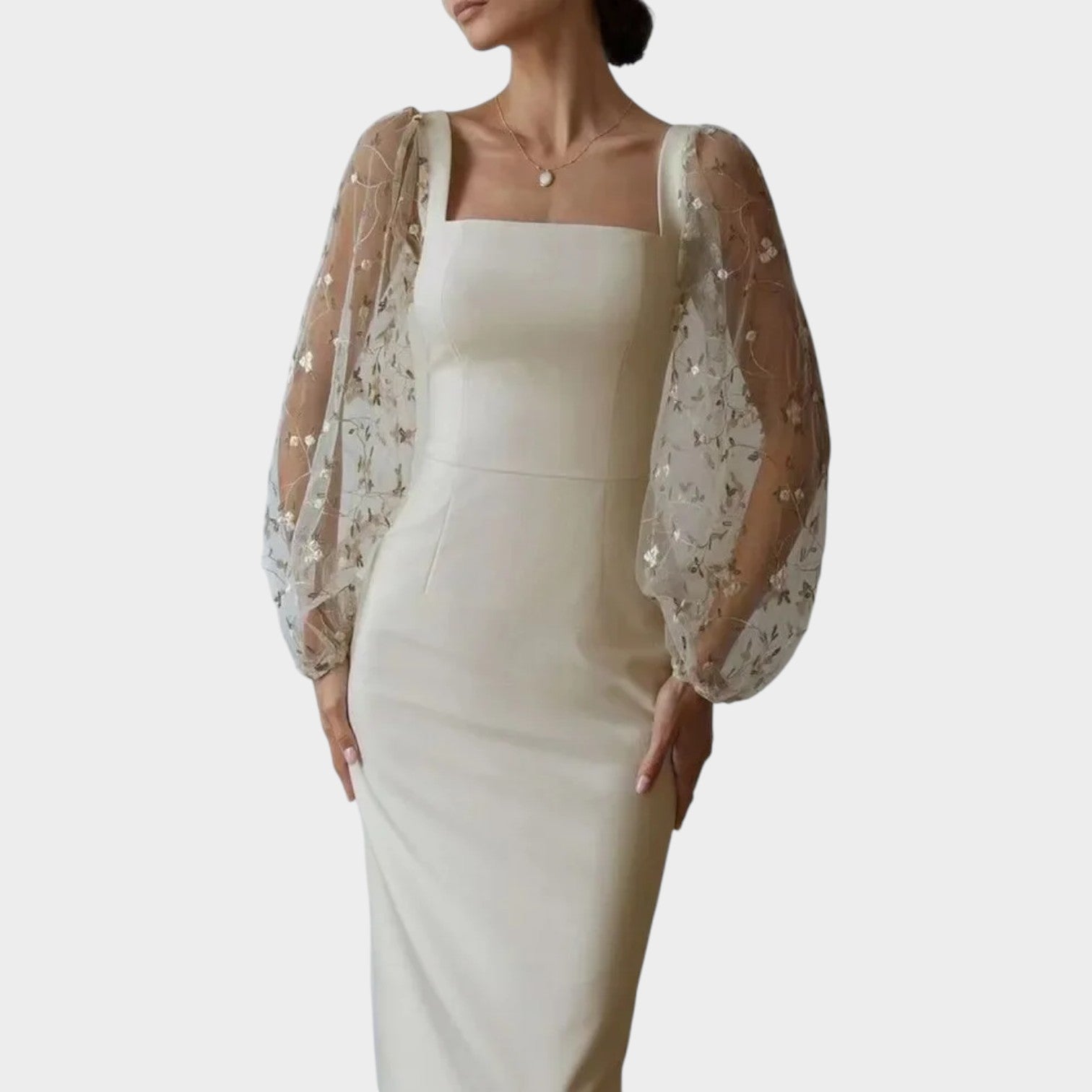 Formal Sheer Midi Dress