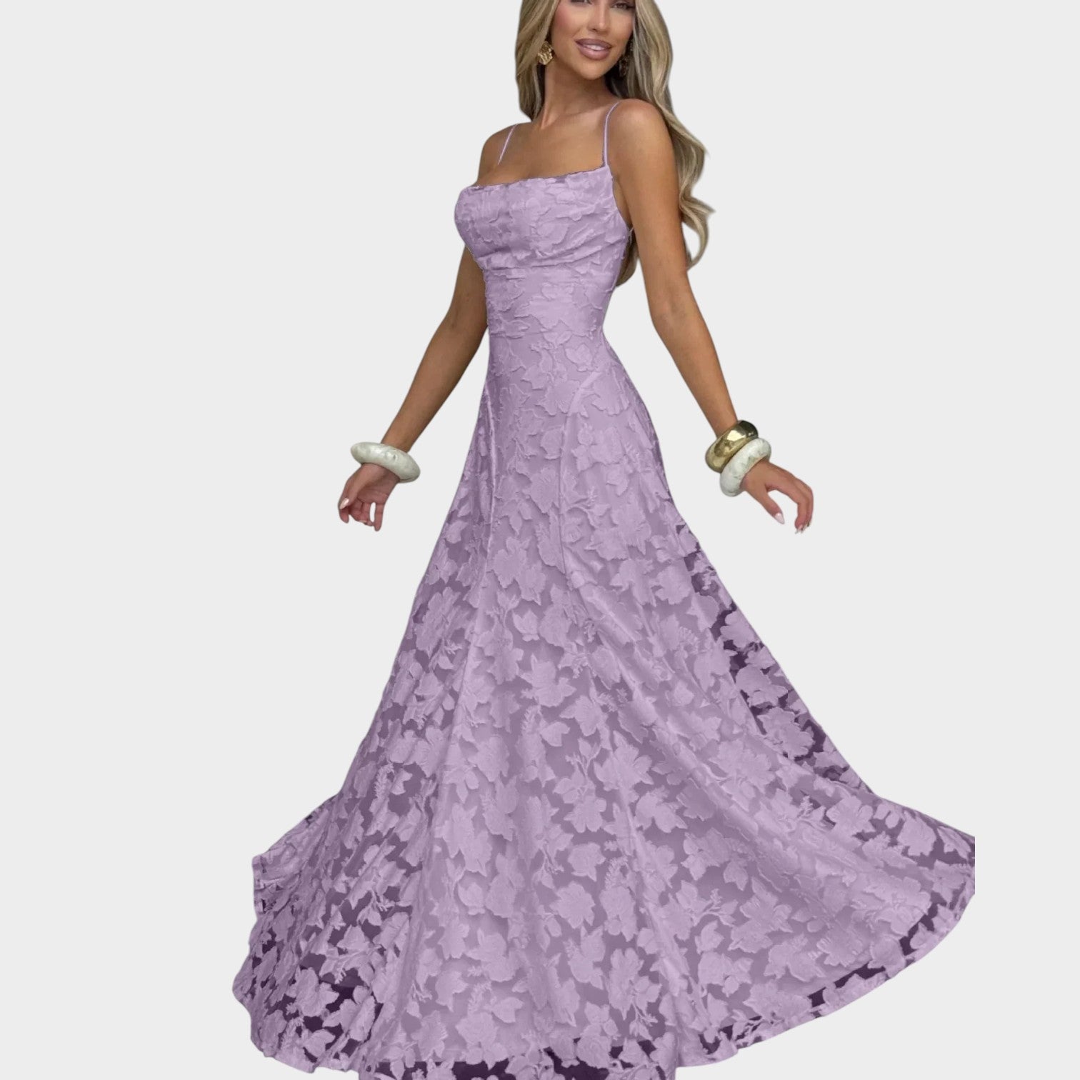 Strapless Lace Maxi Formal Dress