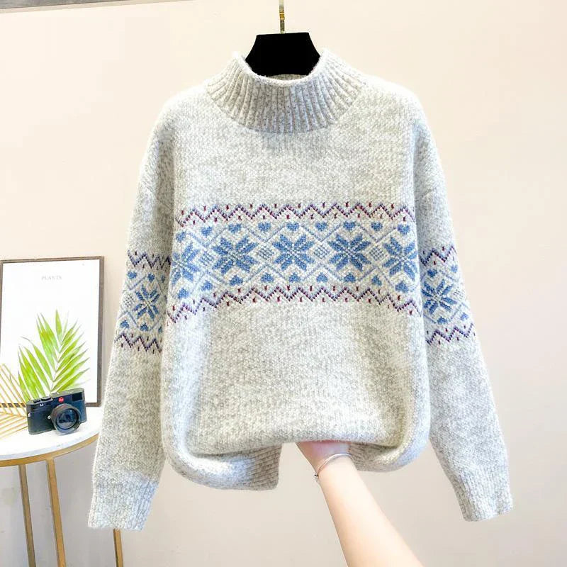 Isabella™ | Cozy Snowflake Knit Pullover
