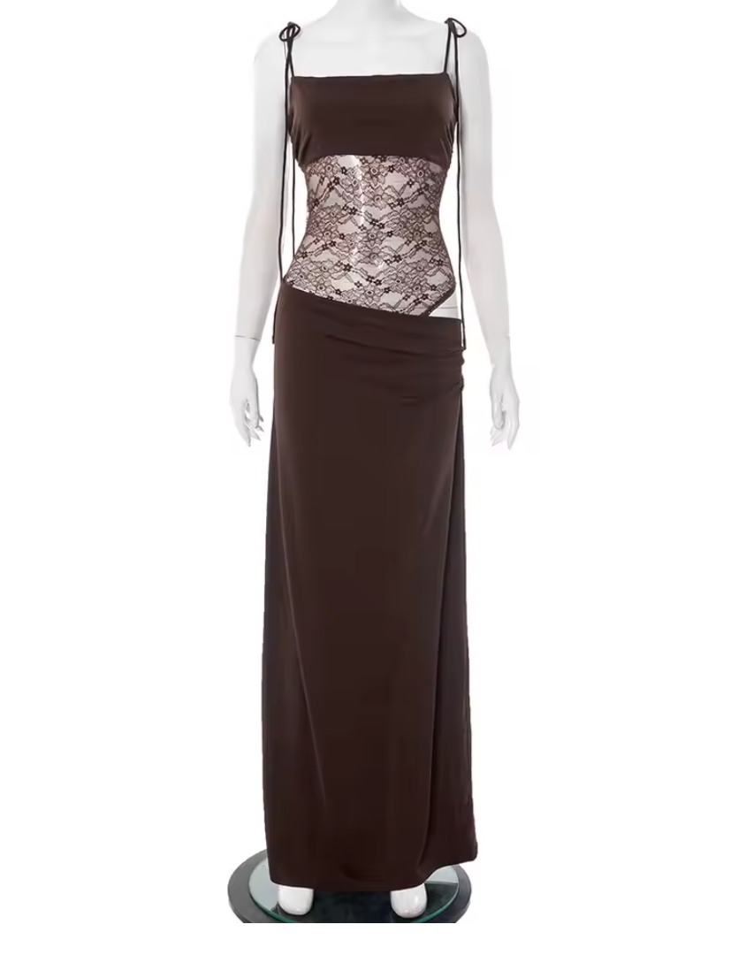 Felicia™ | Lace-Embellished Long Dress