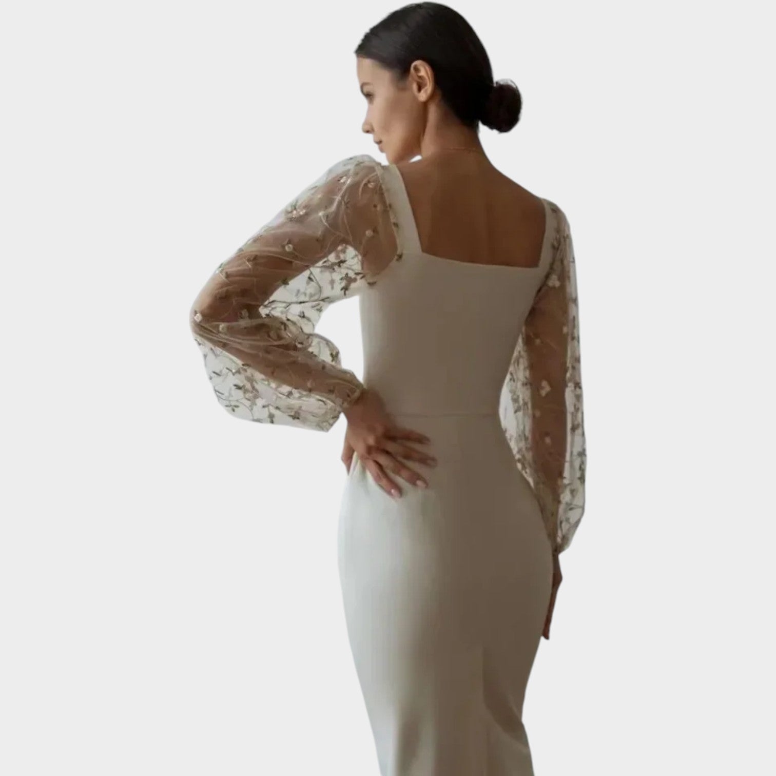 Formal Sheer Midi Dress