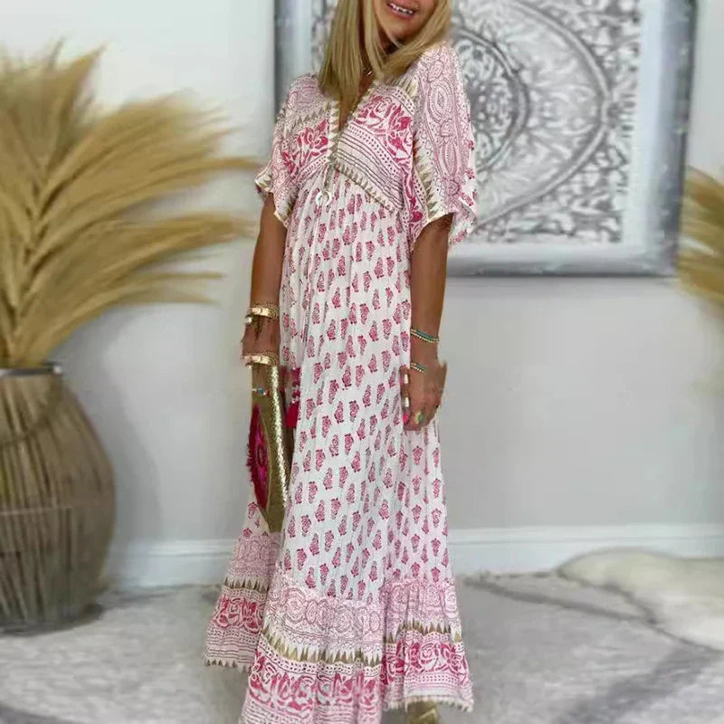 Autumn™ | Bohemian-Style Maxi Dress with Unique Print