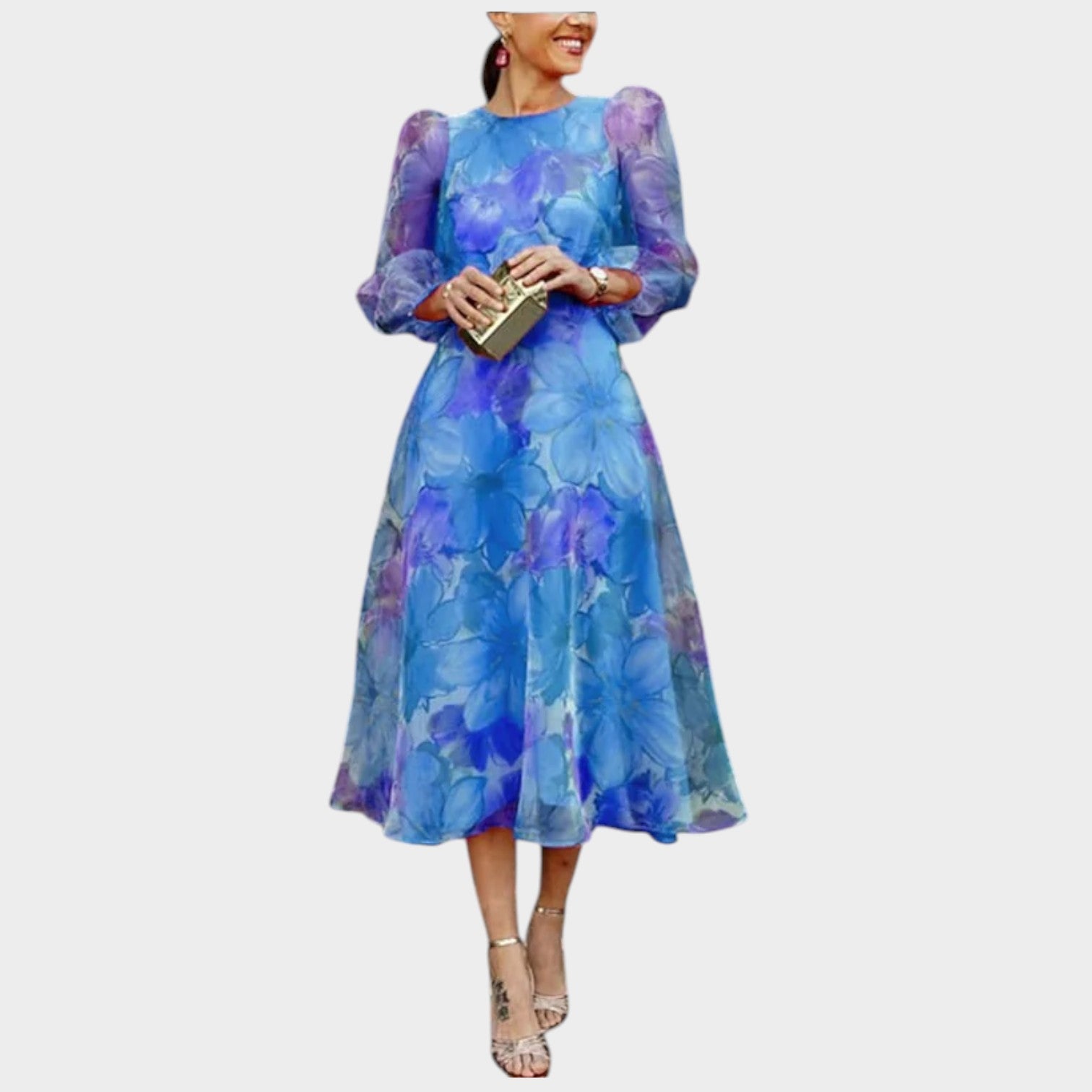 Floral Midi Wedding Guest Dress