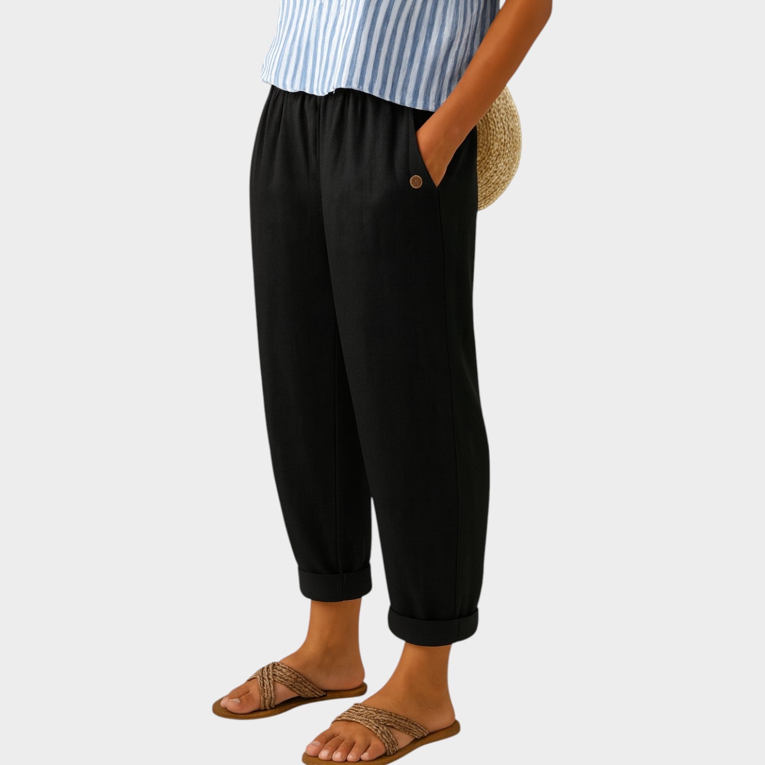 Relaxed Fit Linen Pants