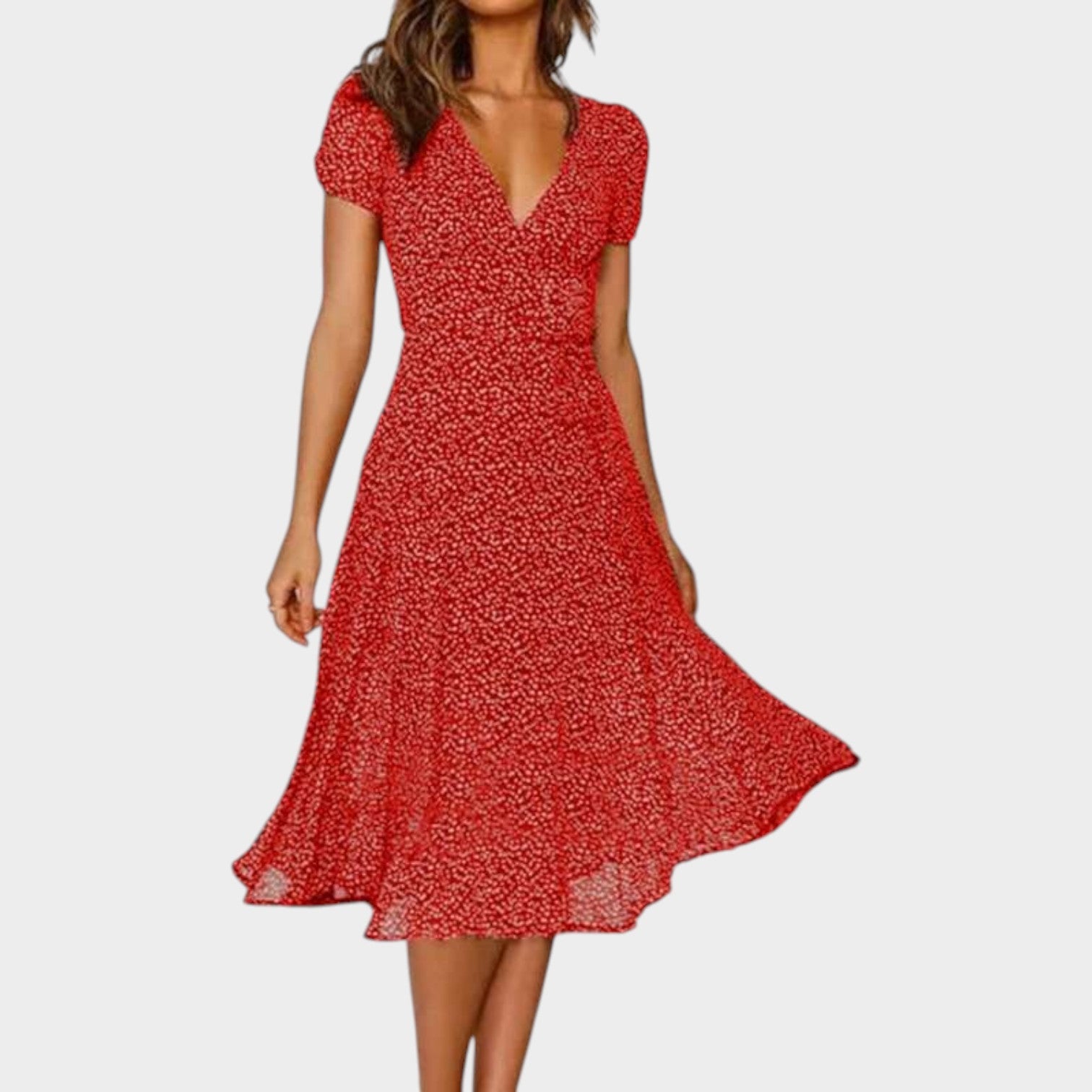 Floral V-Neck Midi Dress