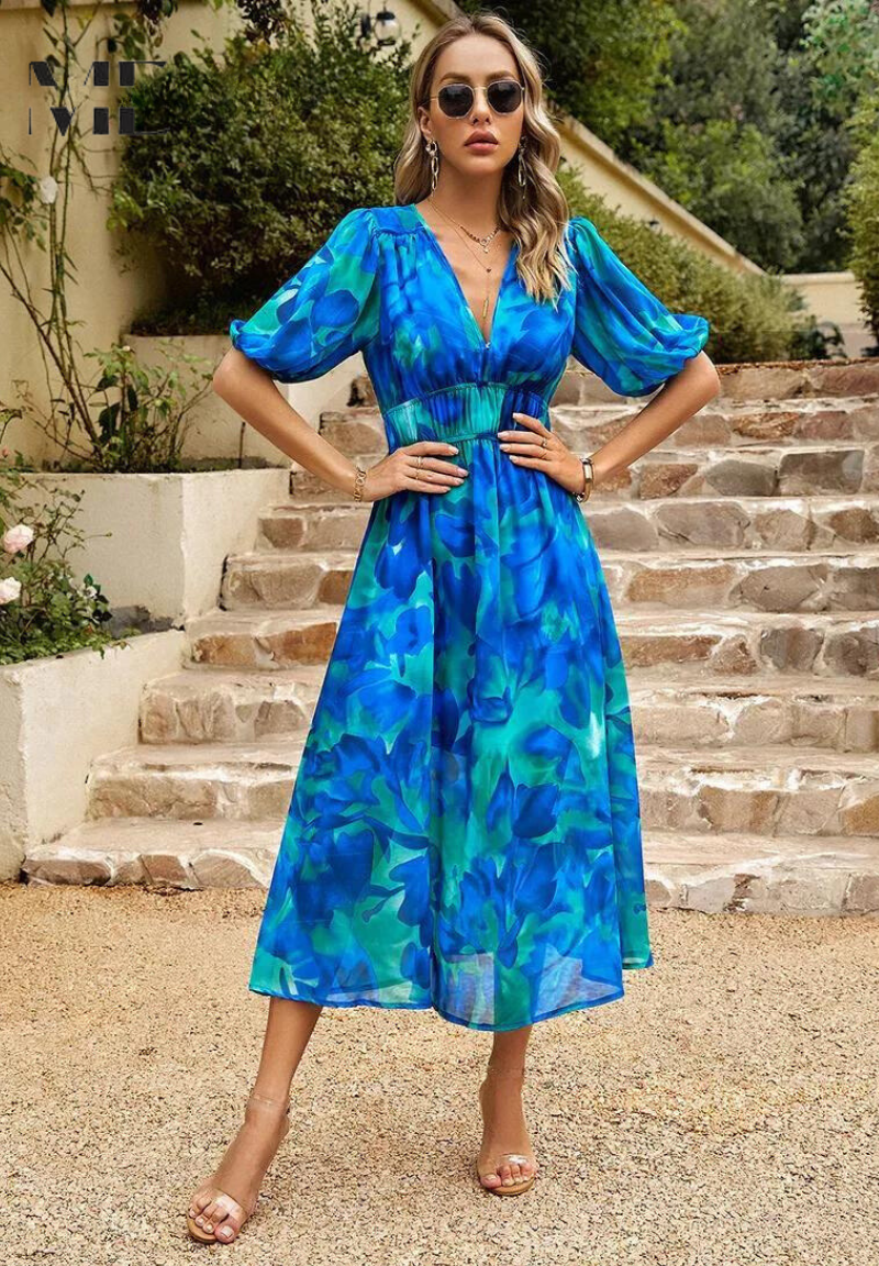 Monica™ | Chic Floral Elegance Dress