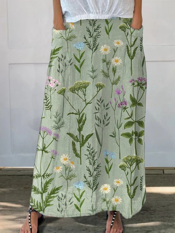 Gerlin™ | Spring Field Patterned Pocket Skirt with Enriched Design