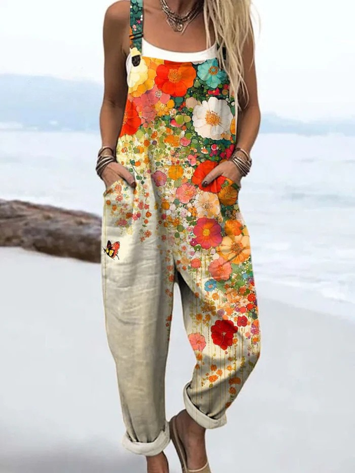 Lynn™ | Women's Vintage Floral Jumpsuit