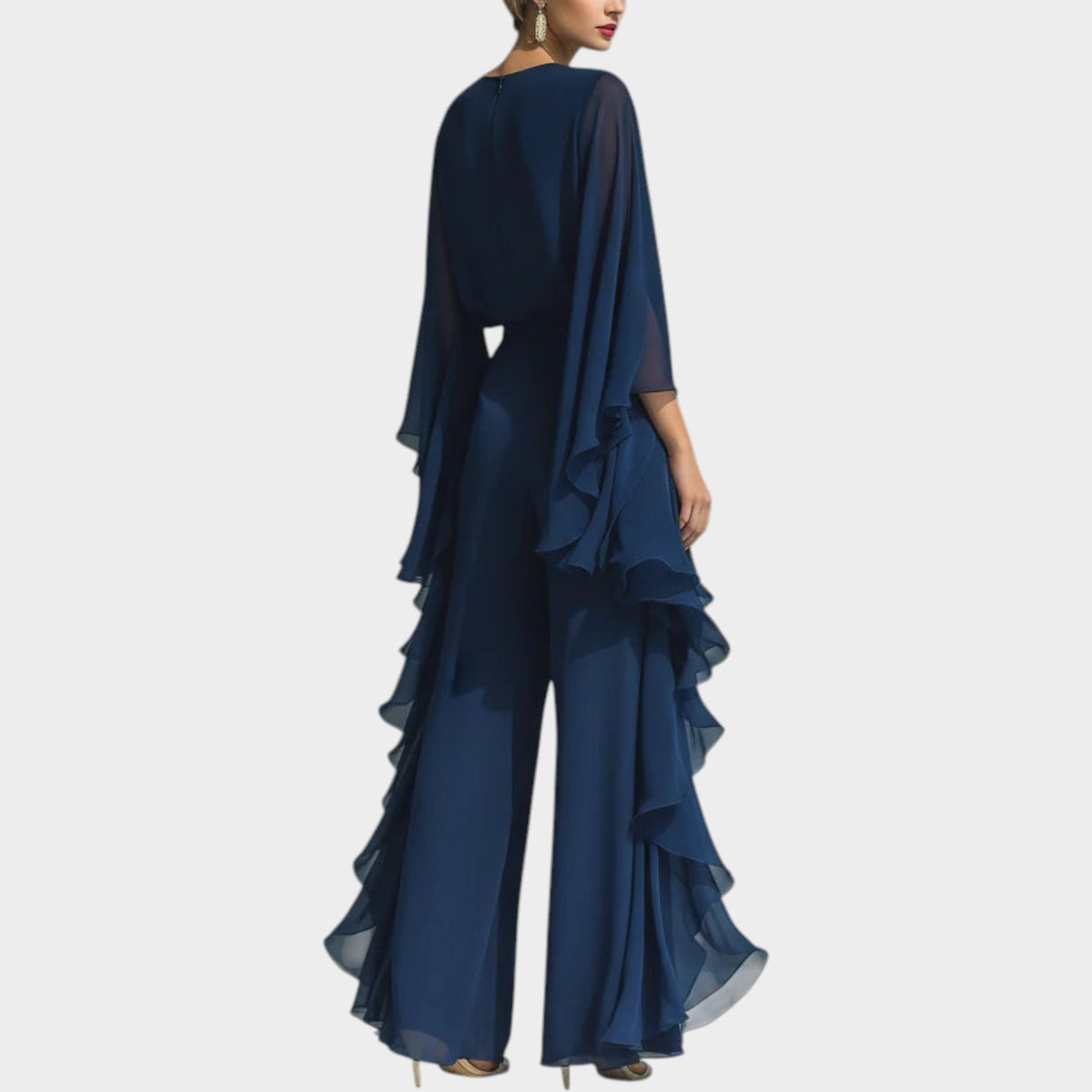 Women's Chiffon Matching Set Elegant Ruffled