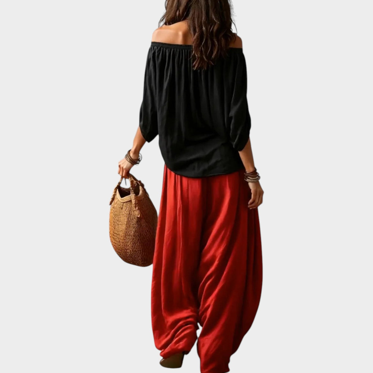 Women's Two Piece Set Boho Top and Harem Pants