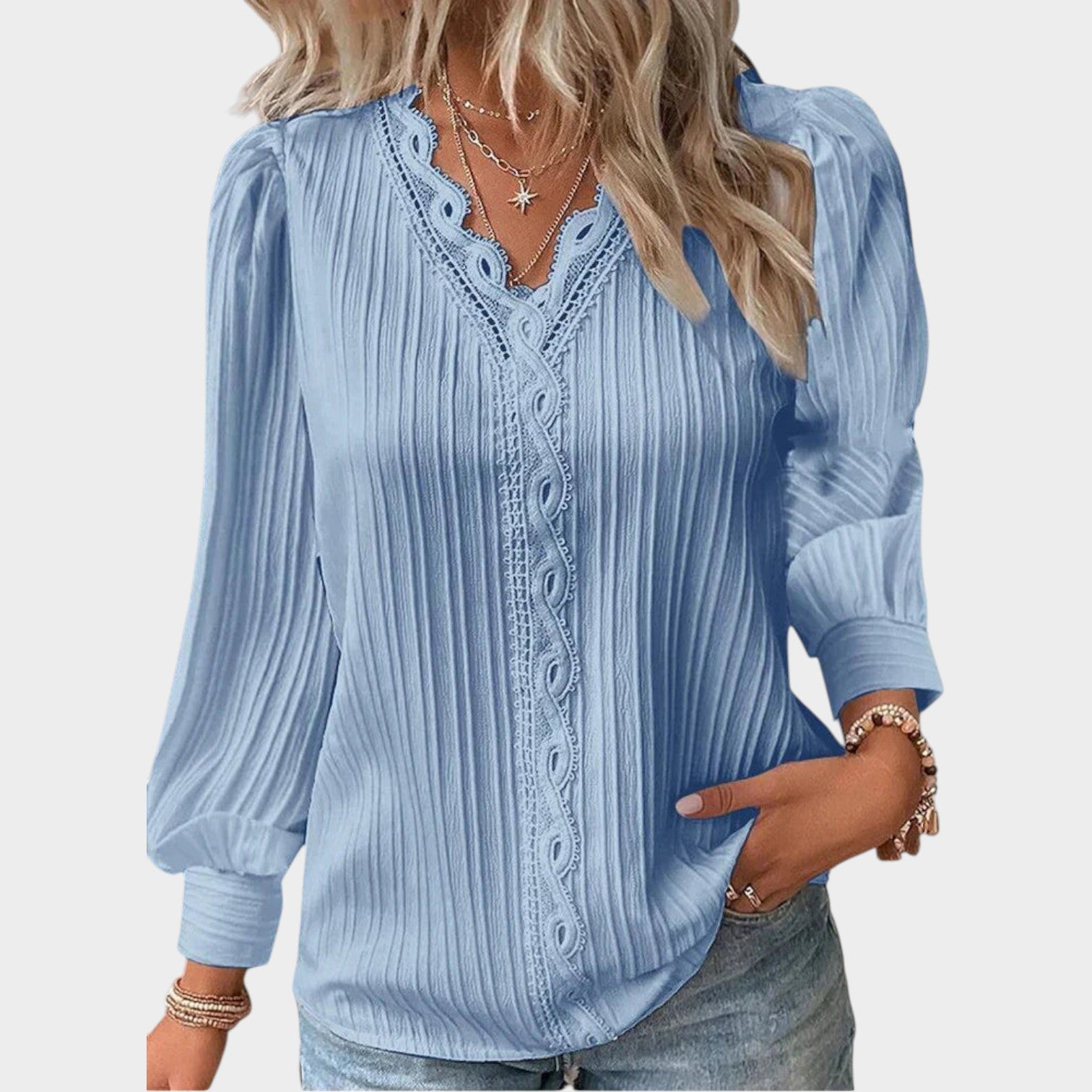 Lace V Neck Blouse