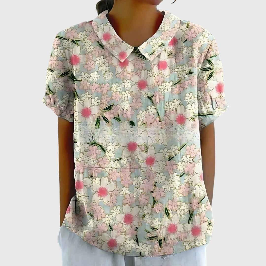 Short Sleeve Floral Blouse