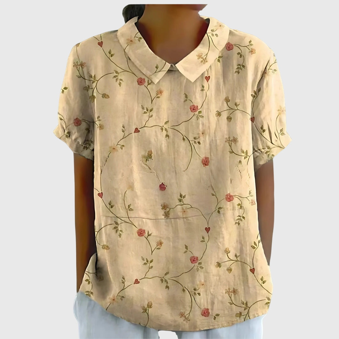 Short Sleeve Floral Blouse