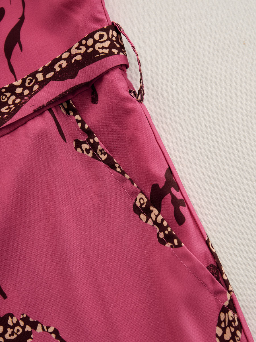 Allegra | Women's Long Sleeve Jumpsuit in Leopard Print