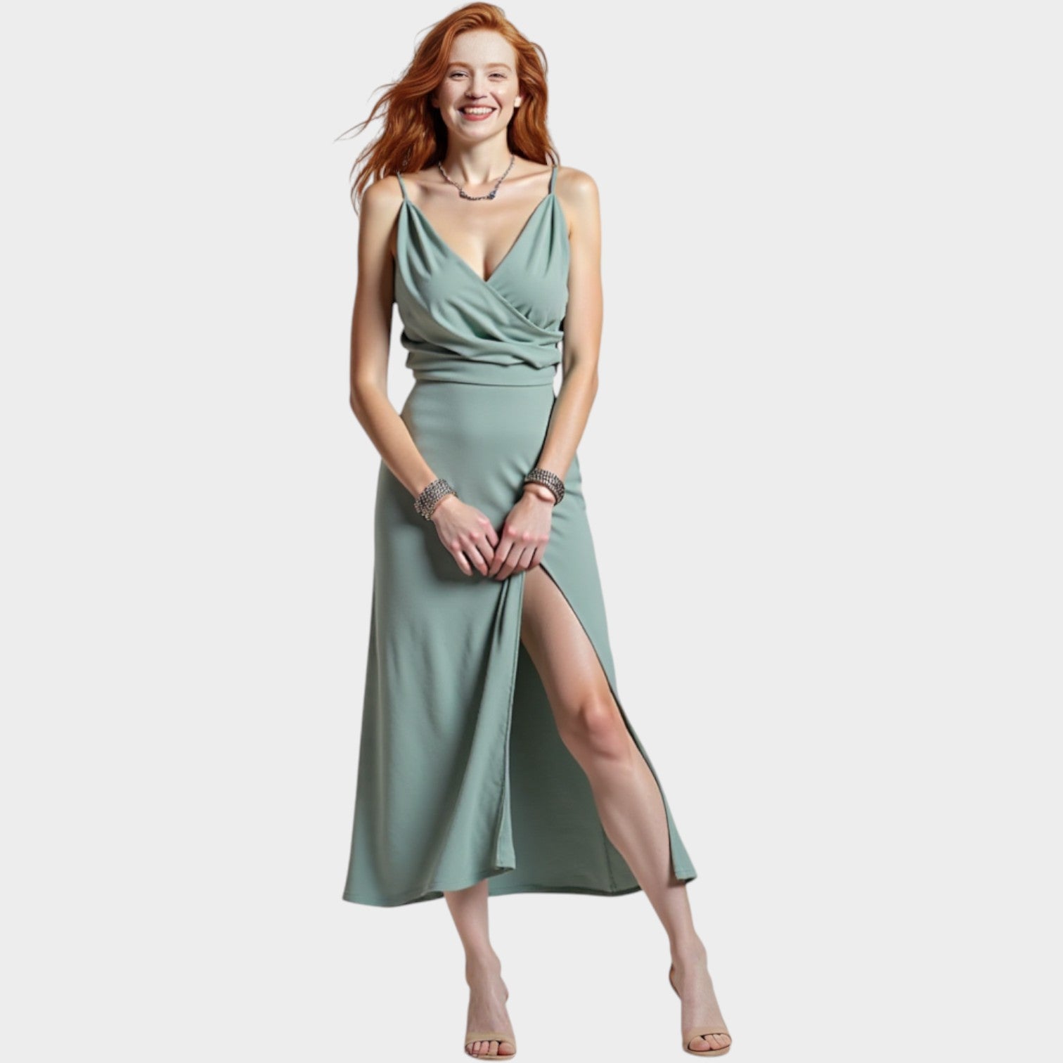 Elegant Wrap Midi Dress