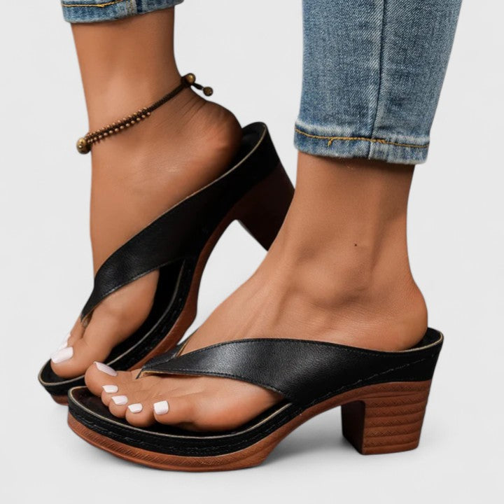 Anastasia | Women's Block Heel Thong Sandals