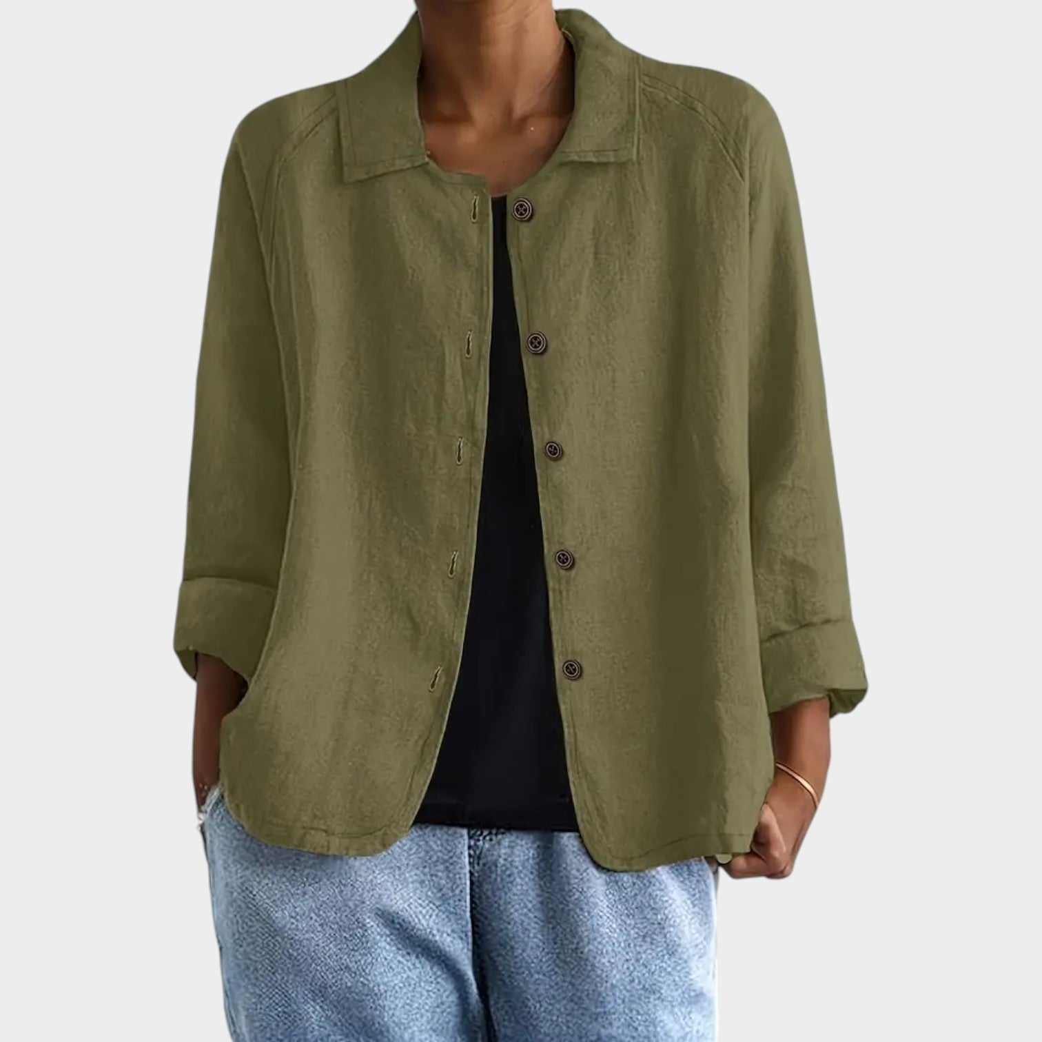 Textured Button Up Blouse
