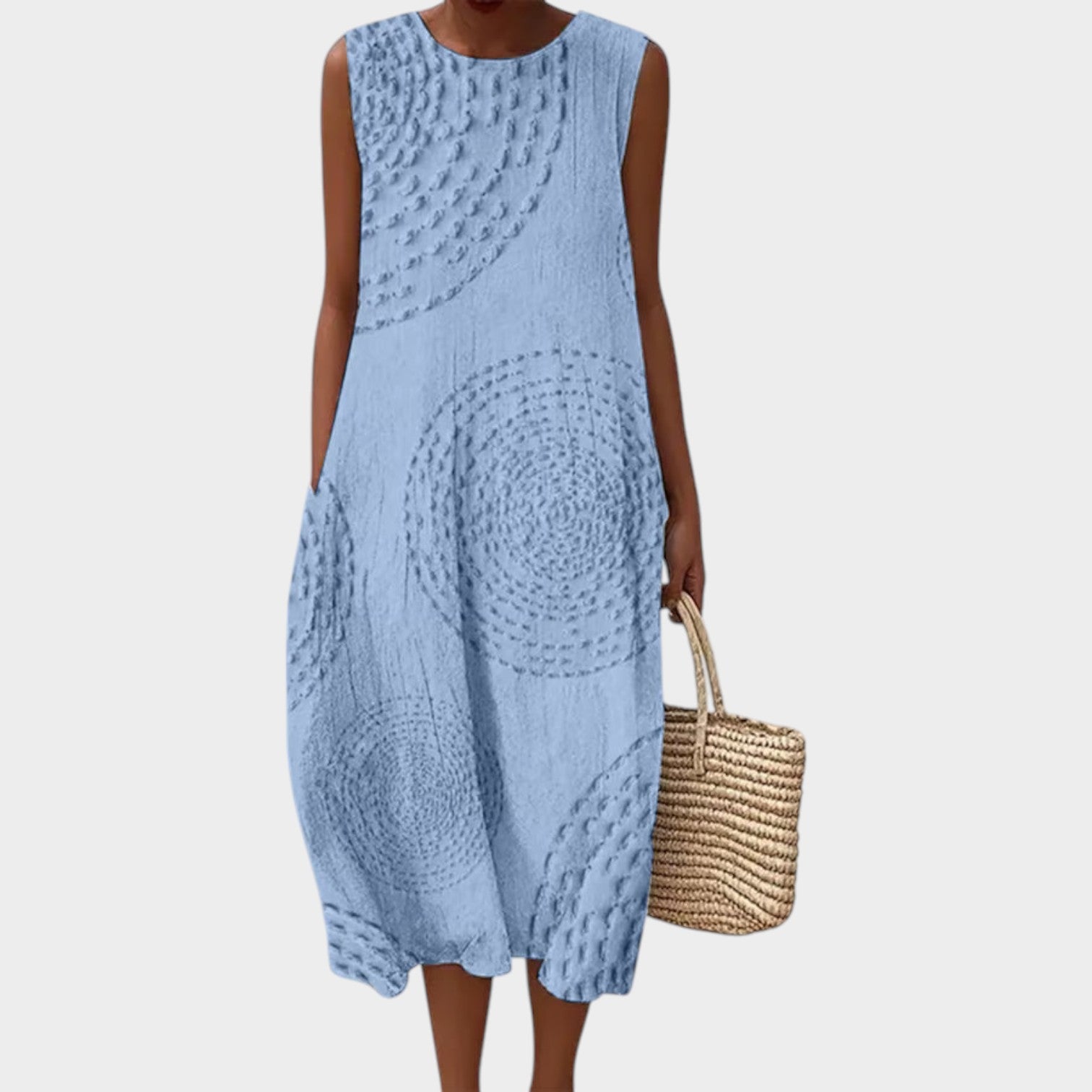 Sleeveless Textured Summer Dress
