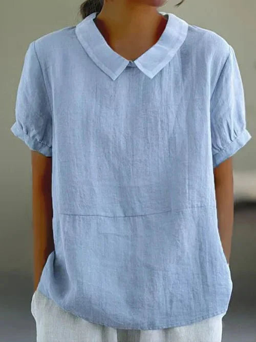Ivy | Women's Casual Short Sleeve Top with Peter Pan Collar