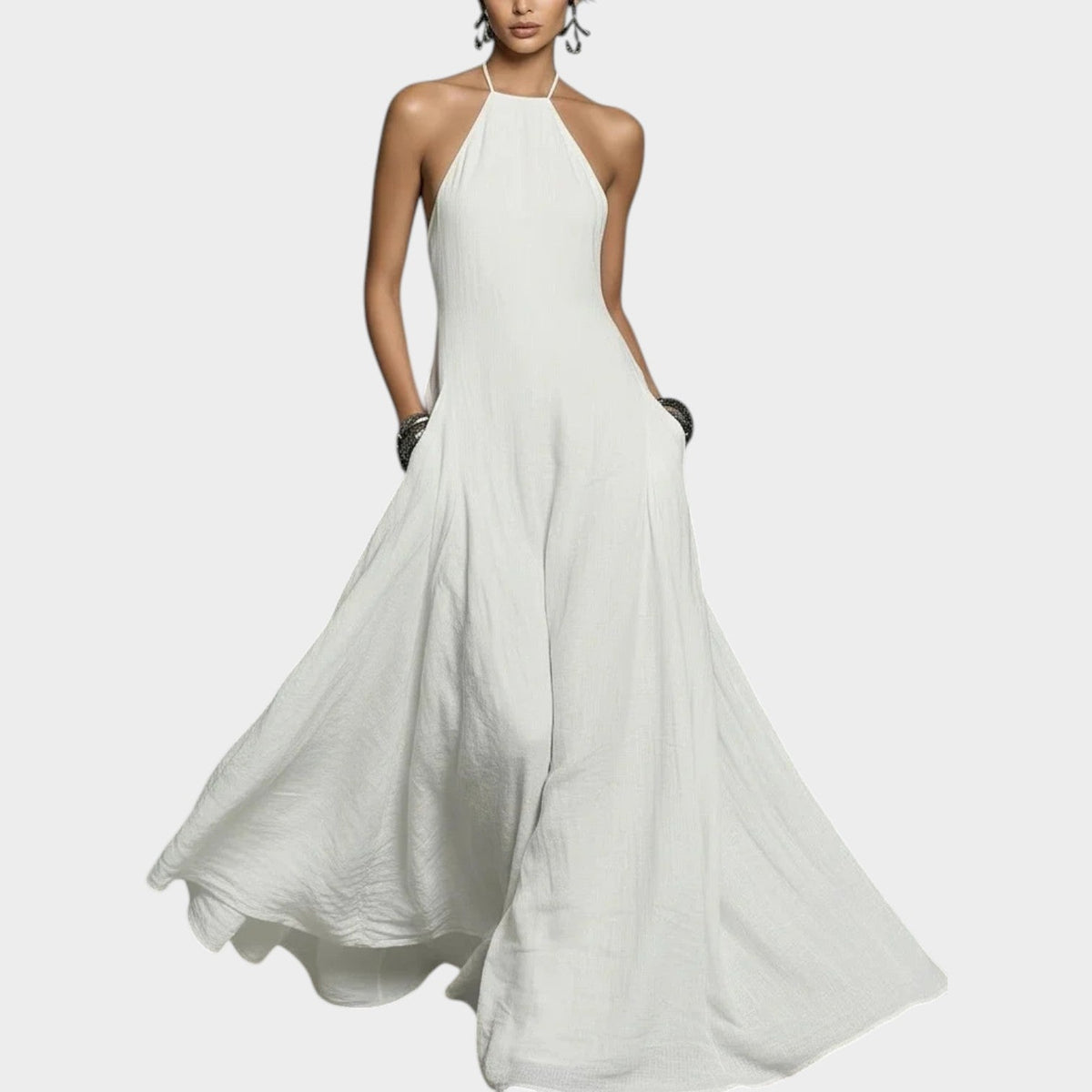 Women's Halter Flow Maxi Dress
