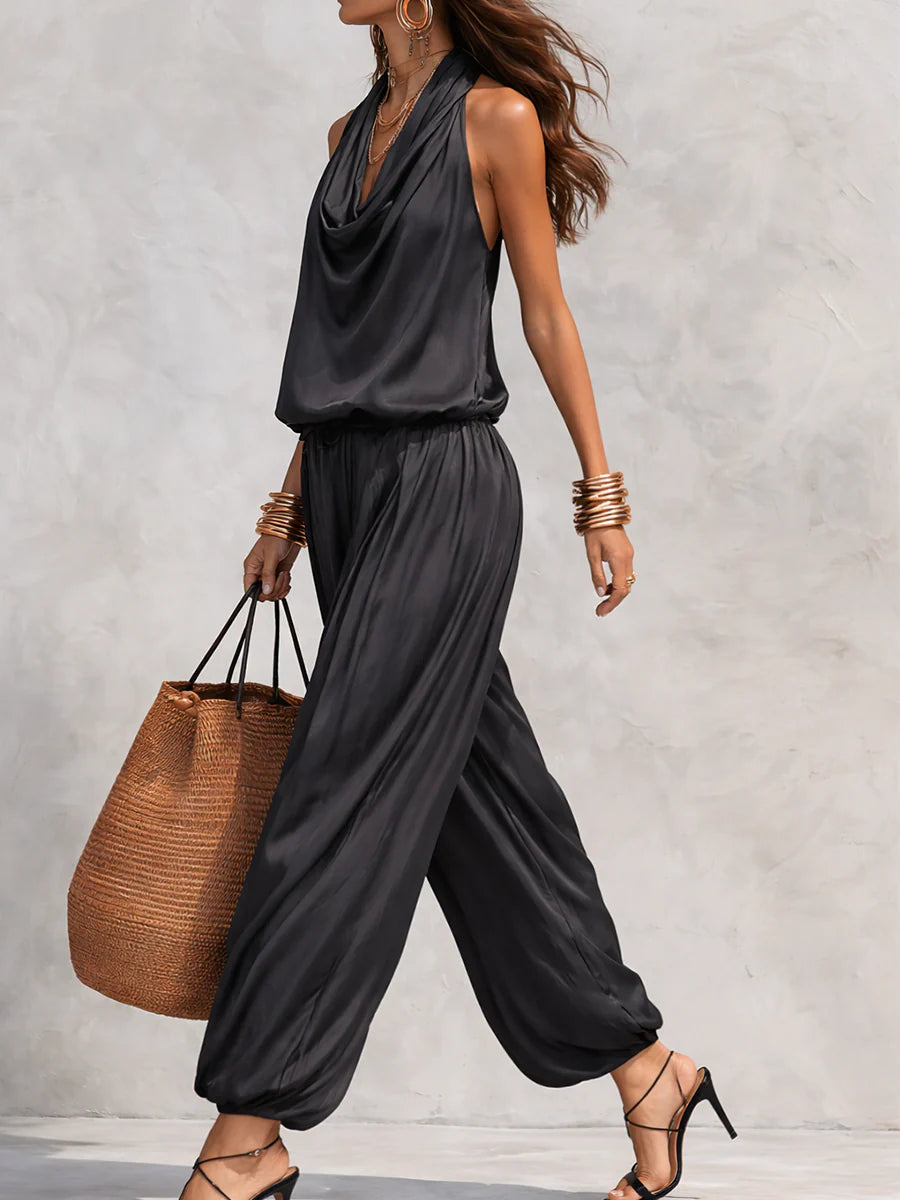 Bianca | Women's Halter Neck Cowl Neck Two-Piece Set