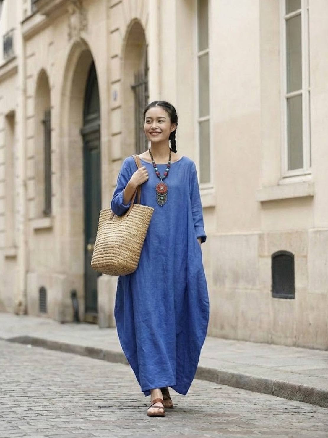 Serena | Women's Bohemian Oversized Maxi Dress with 3/4 Sleeves