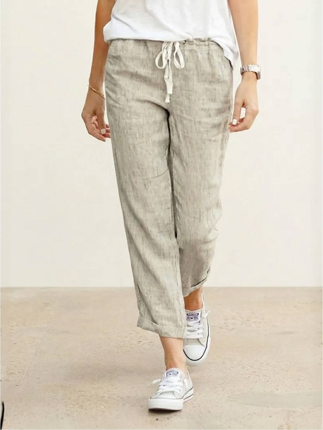 Harper | Women's Straight-Leg Casual Pants with Drawstring