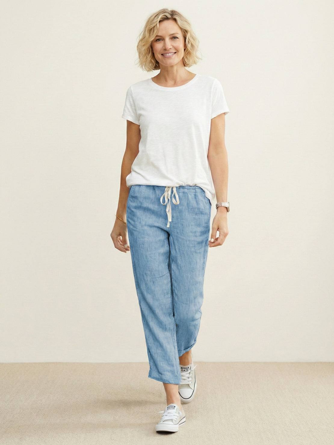Harper | Women's Straight-Leg Casual Pants with Drawstring