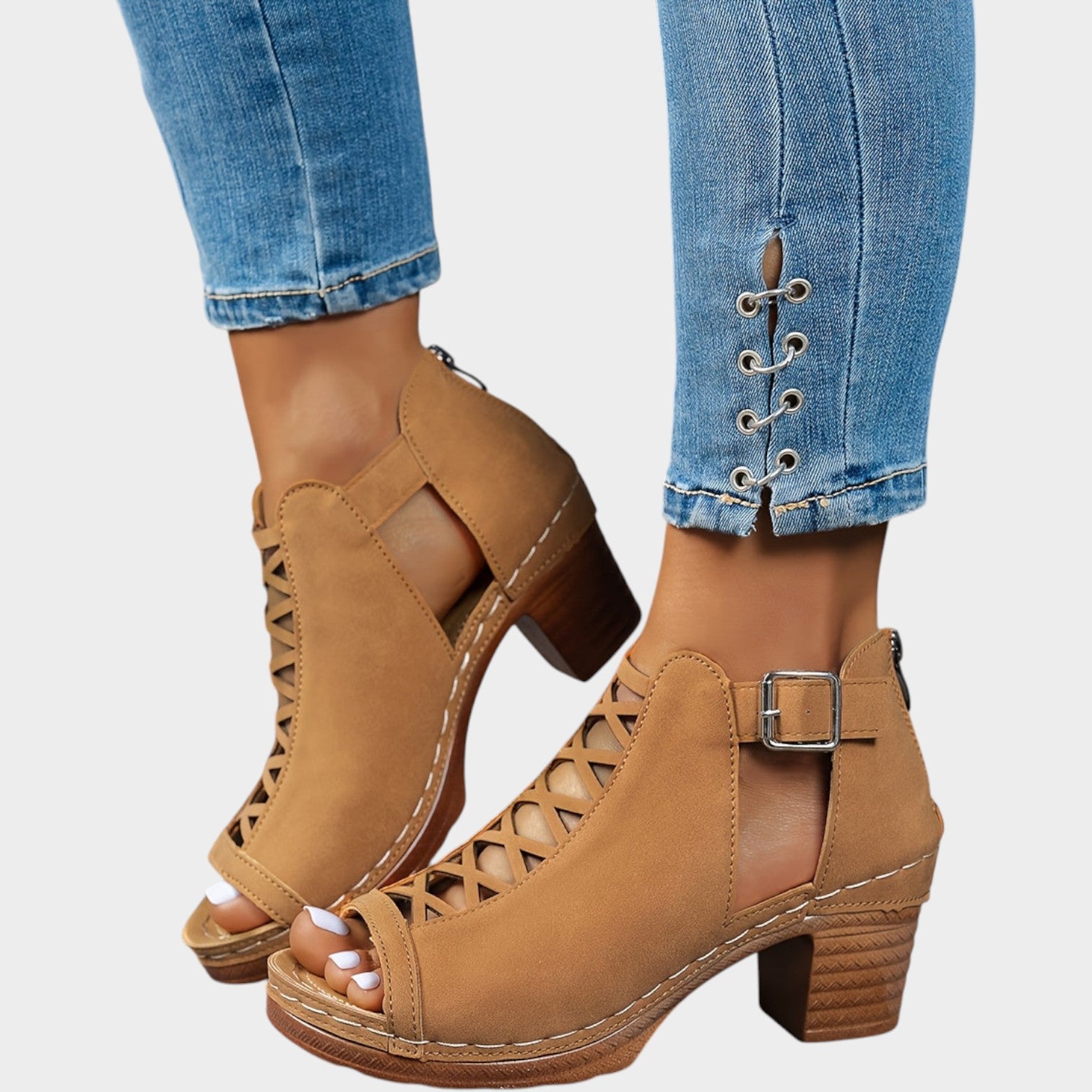 Block Heel Comfort Sandals