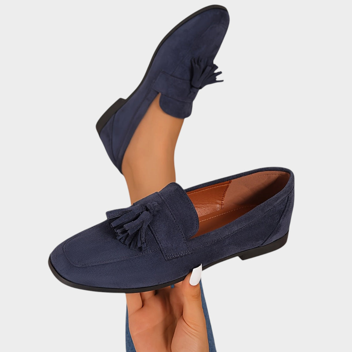 Women’s Tassel Loafers with Low Block Heel