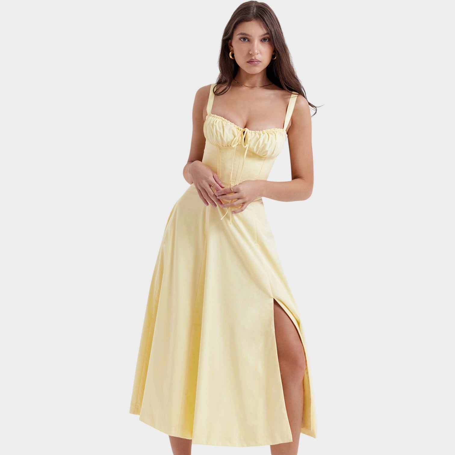 Corset Floral Summer Midi Dress