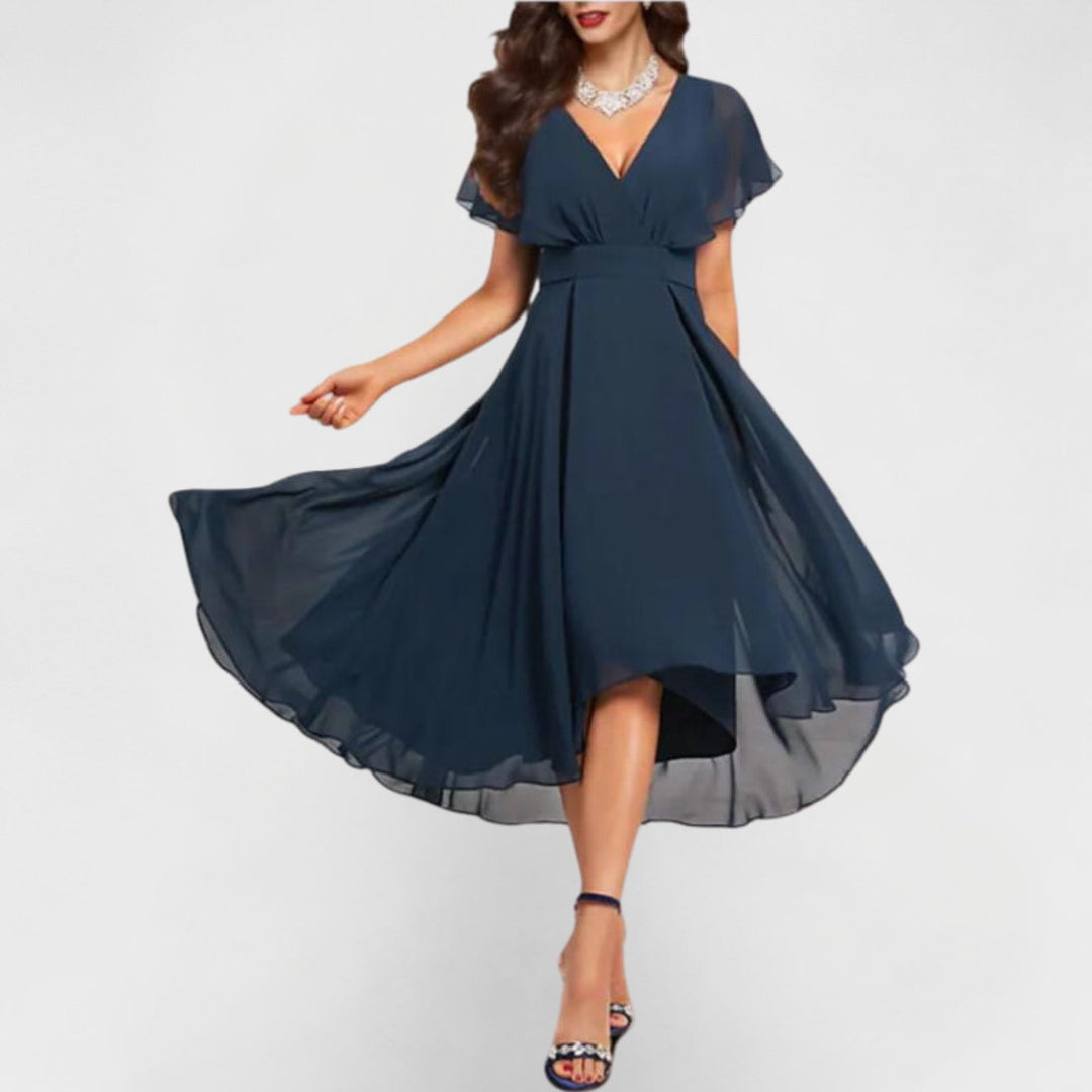 Catalina | Women's Midi Dress with V-Neck