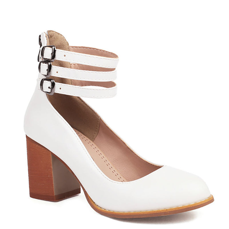 Casilda™ | Sleek Ankle Strap Sandals with Chunky Heel