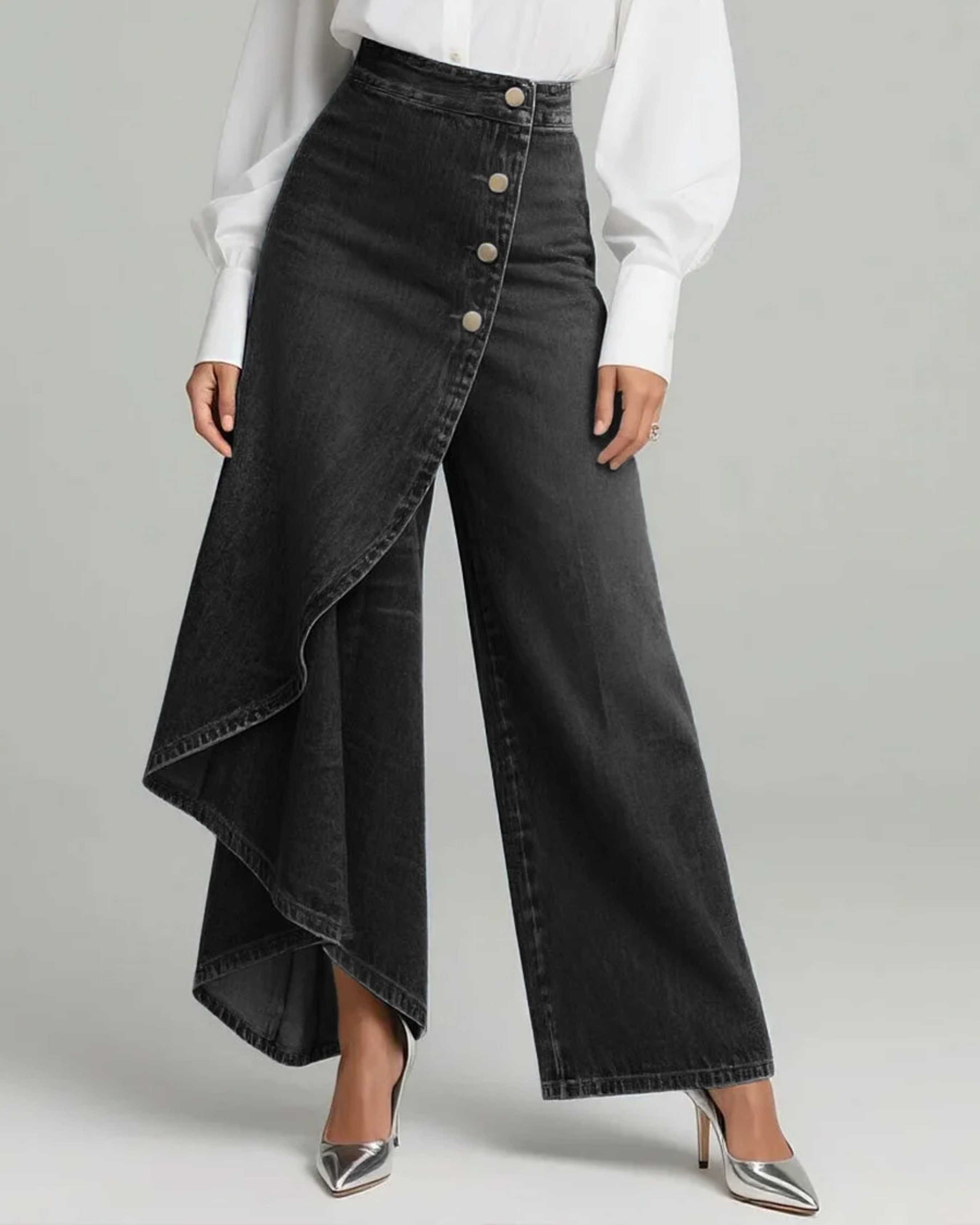Celeste | Women's High-Waisted Wide-Leg Wrap Trousers